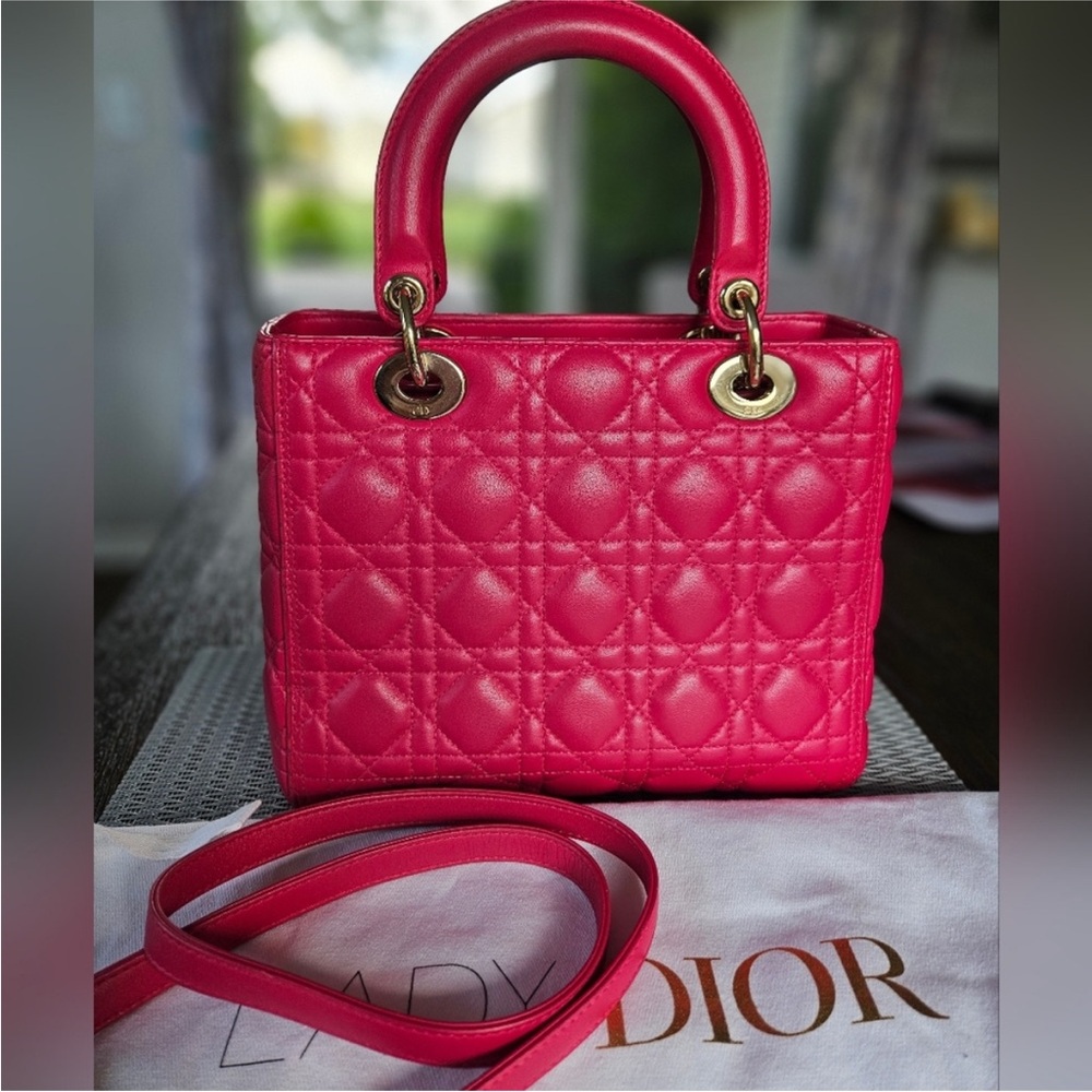 Christian Dior Cannage Lambskin Lady Dior Medium 2way - Picture 12 of 12